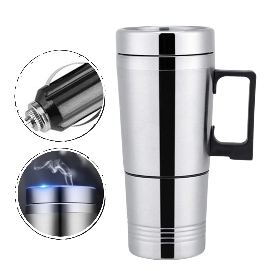Tasse bouilloire elétrica de 300ml Homyl para carro, suporte portátil para aquecer bebidas em veículos.