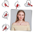 Colar com pingente de cardeal em forma de coração da Ottwn, joia delicada e elegante em estilo de colar.