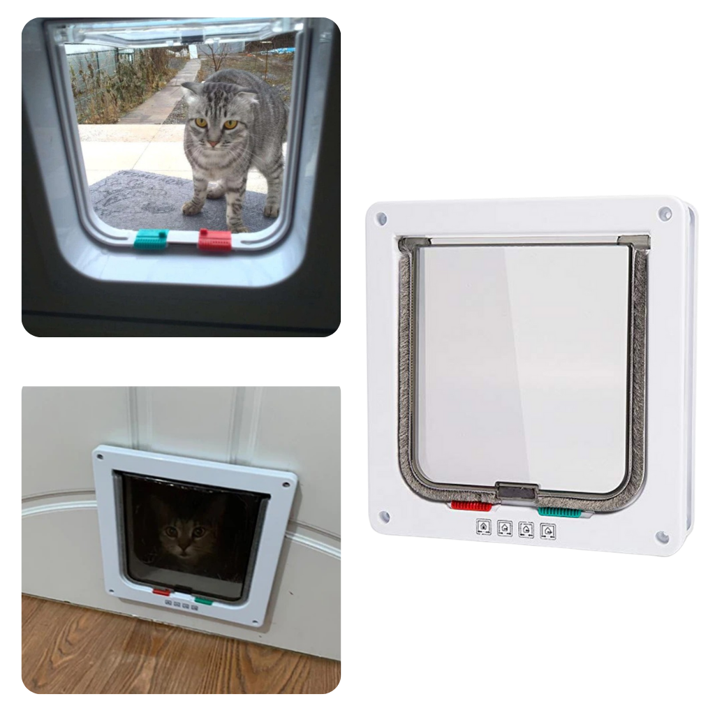 Chatière para porta Miarhb, porta com ranhura para gatos, feita de materiais duráveis e seguros para pets.
