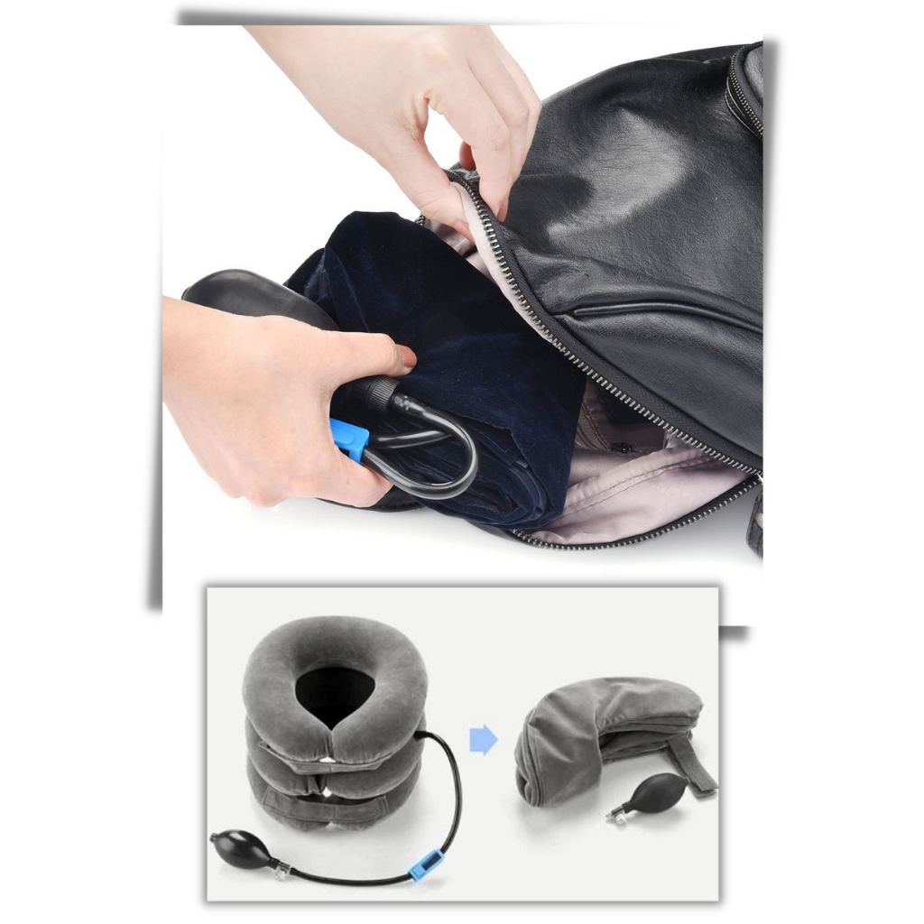 Colar inflável para apoio cervical da Amc, suporte para o pescoço e cuidado do pescoço e costas.