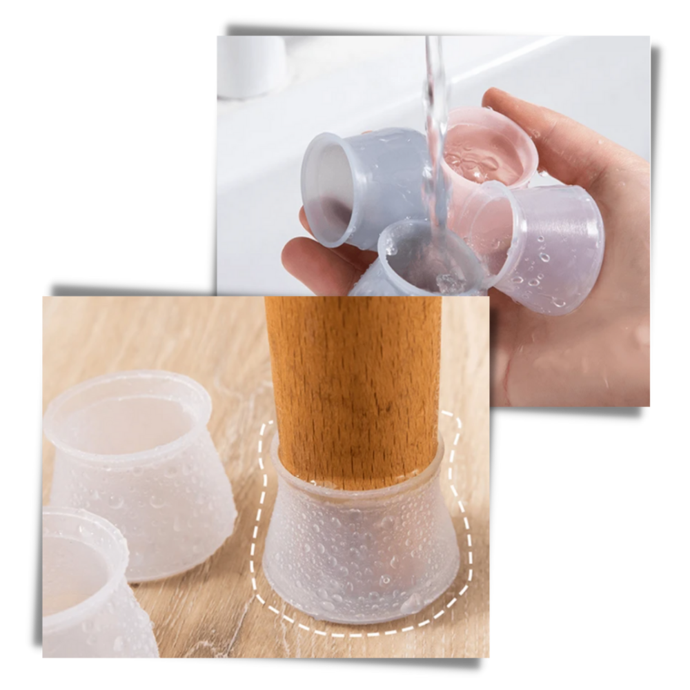 Conjunto de 8 proteções de silicone para pés de móveis, acessório para mesas da marca Eastjing, protegendo pisos e móveis.
