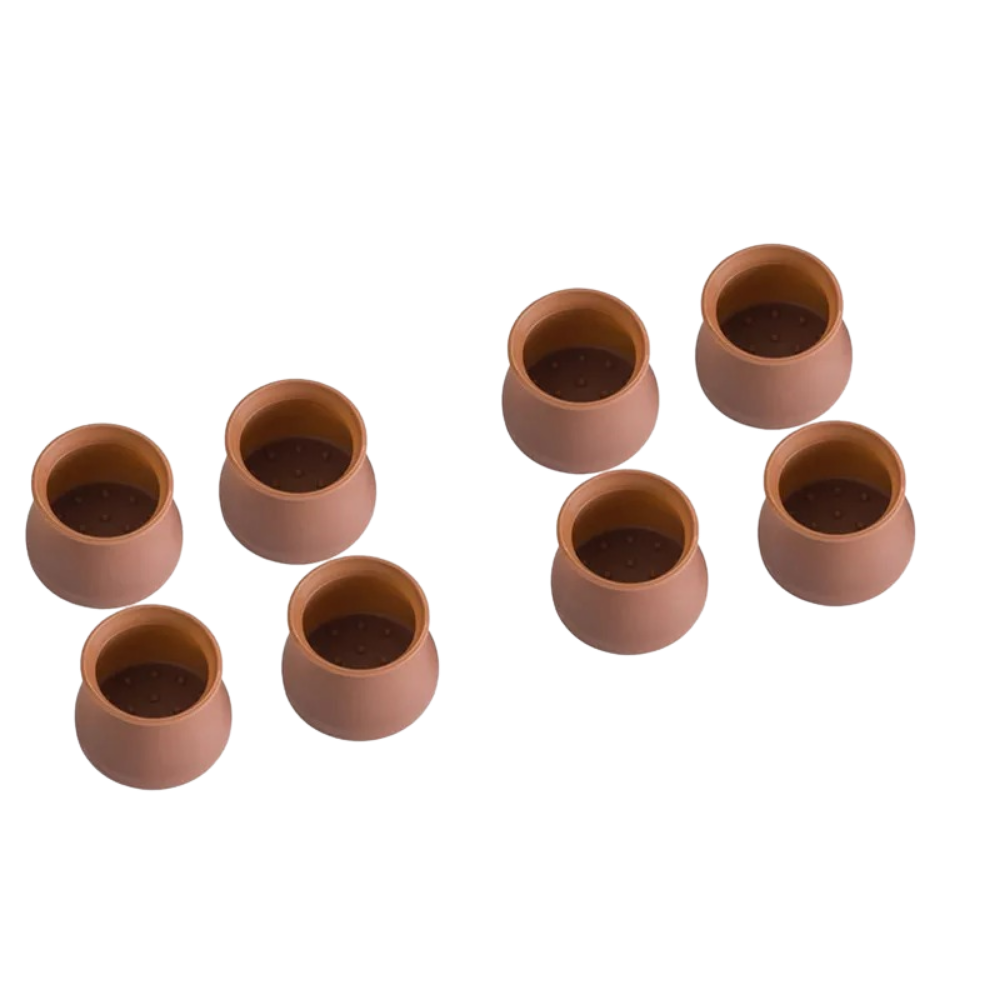 Conjunto de 8 proteções de silicone redondas para pés de móveis, acessório para mesas, marca Eastjing, cor marrom.