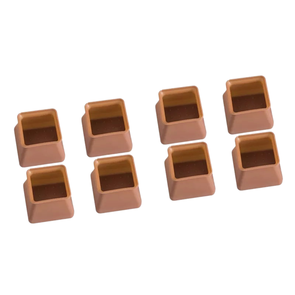 Conjunto de 8 protetores de silicone marrons em forma quadrada para pés de móveis, acessório para mesas da marca Eastjing