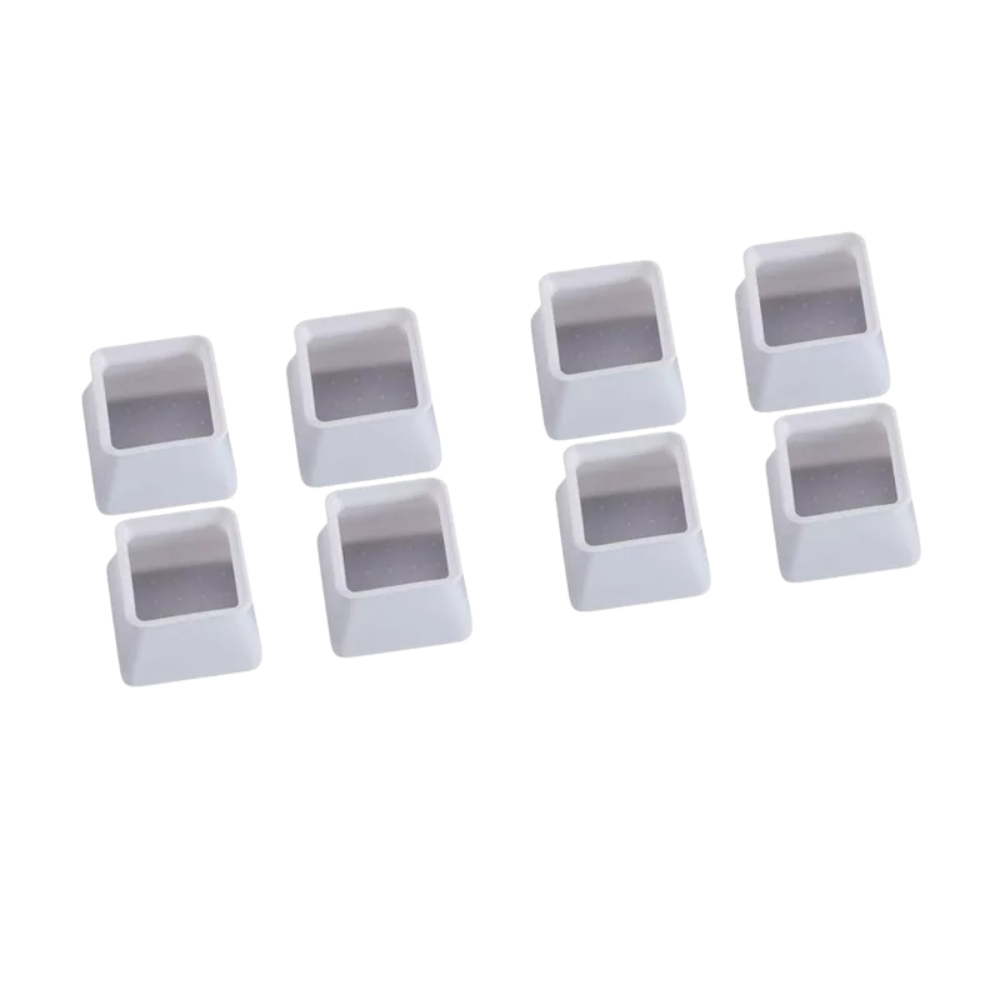Conjunto de 8 protetores de silicone cinza para pés de móveis em forma quadrada, compatíveis com acessórios de mesa Eastjing