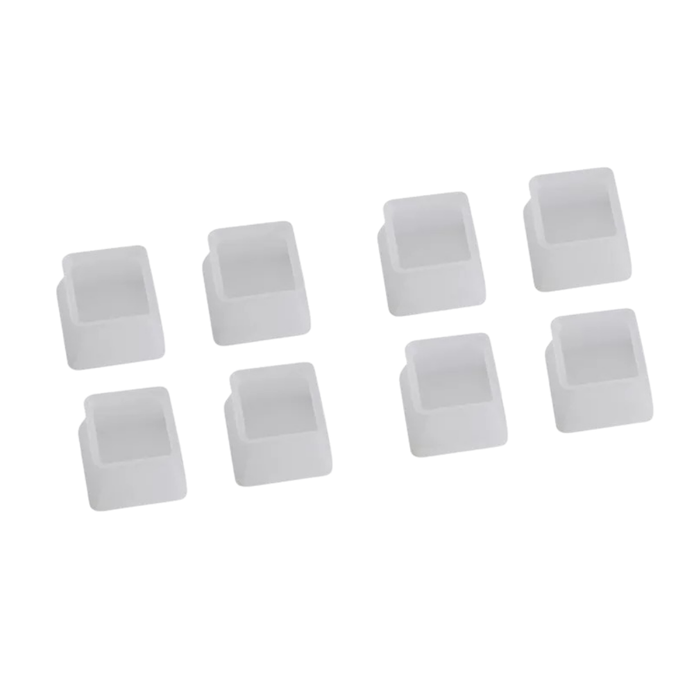 Conjunto de 8 proteções de silicone quadradas brancas para pés de móveis, acessório para mesas da marca Eastjing.
