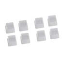 Conjunto de 8 proteções de silicone quadradas brancas para pés de móveis, acessório para mesas da marca Eastjing.