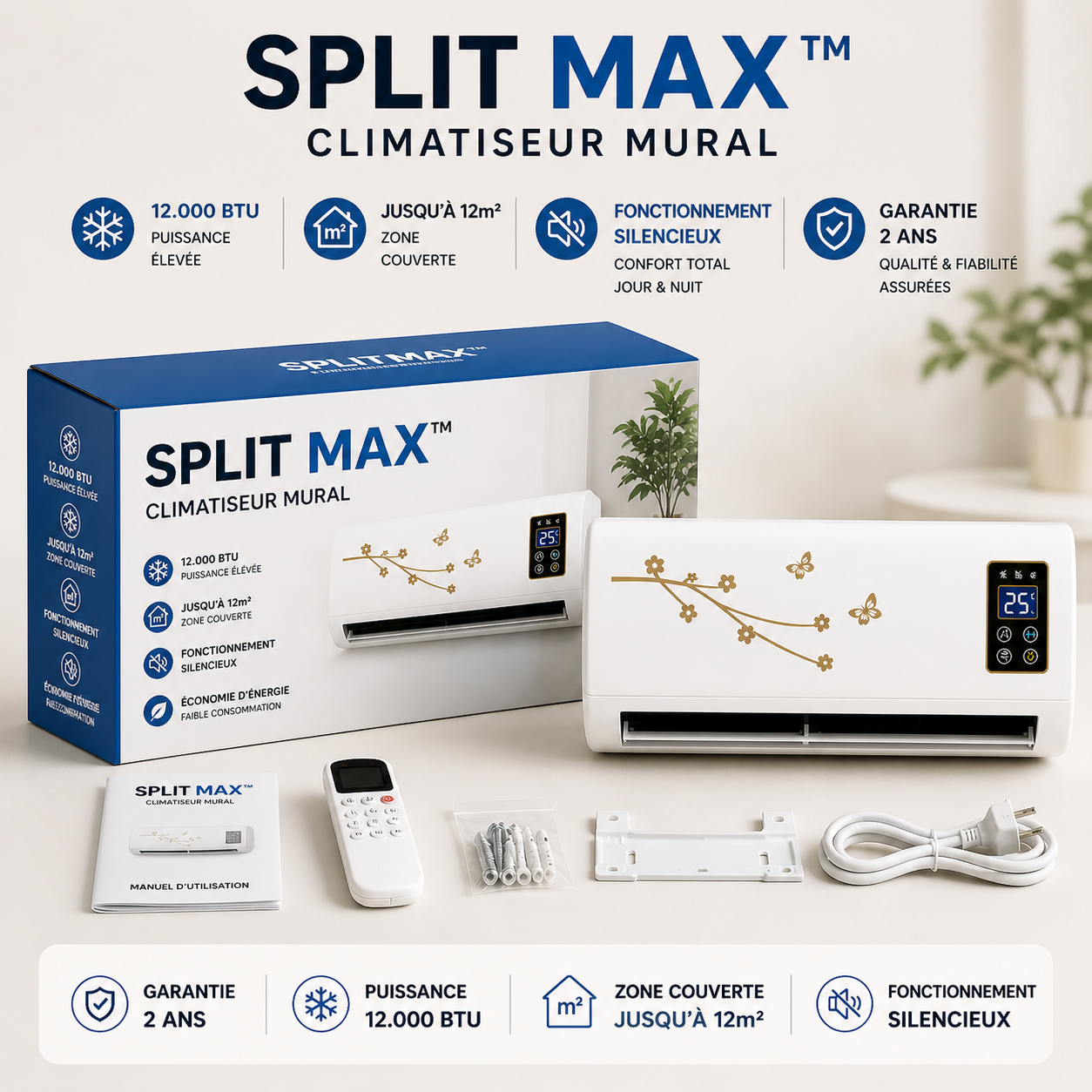 Climatizador portátil Split Max™ da Maison Elara France, compacto e eficiente, ideal para resfriar ambientes sem instalação.