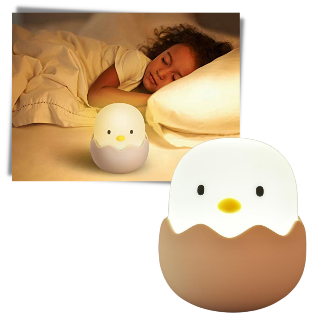Lâmpada de noite em forma de pintinho da Outdo Electronics, luz LED com sensor de toque e recarregável, iluminação suave e aconchegante.
