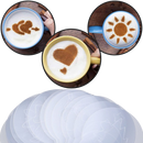 Conjunto de 16 pochoirs para café da marca Eastjing, acessórios para decorar bebidas com desenhos variados.