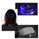 Óculos de sol East-Tamaki com lentes LED coloridas e luzes vibrantes, estilo moderno e divertido para ocasiões especiais.