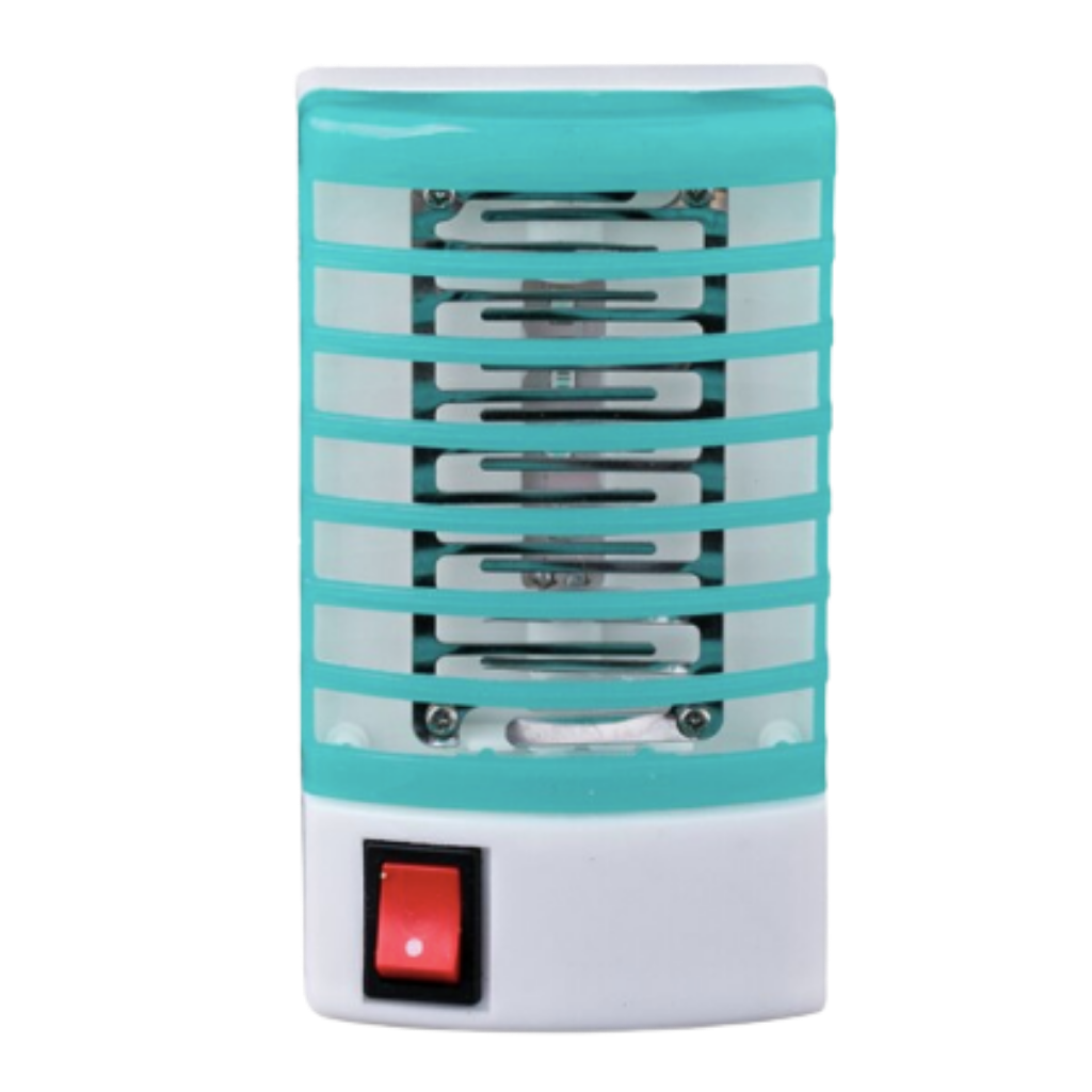 Lâmpada noturna anti-mosquitos Sicotas com luz LED azul para desinsetização, compacta e eficiente no combate aos mosquitos.