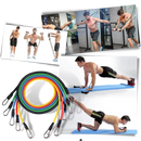 Conjunto completo de 11 faixas de resistência para exercícios, marca Coutlet, com diferentes níveis de elasticidade.
