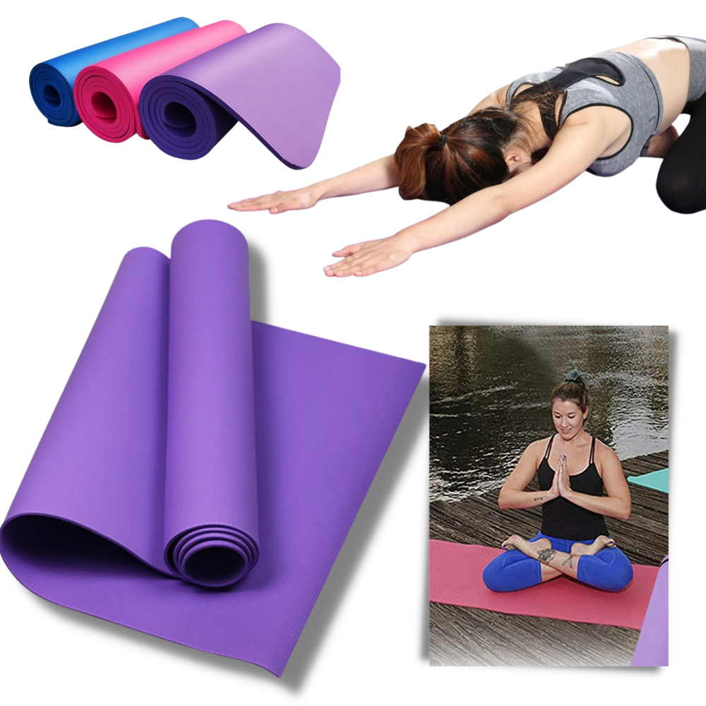 Tapete de yoga antideslizante para viagem da Sodial, ideal para Pilates e yoga, com superfície antiderrapante e portátil.