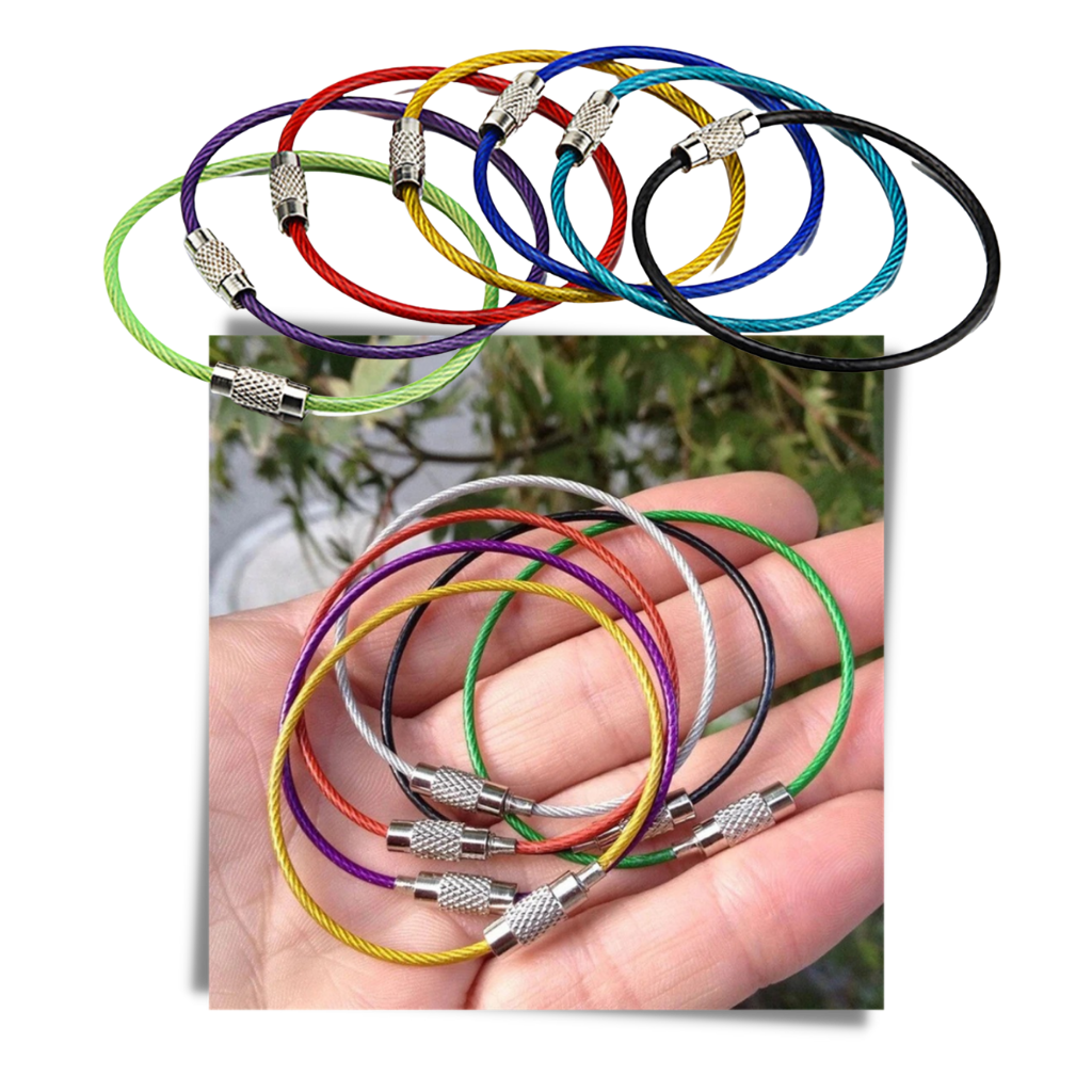 Porte-clés Sunshine de metal flexível com design criativo, leve e portátil, feito de arame de aço colorido.