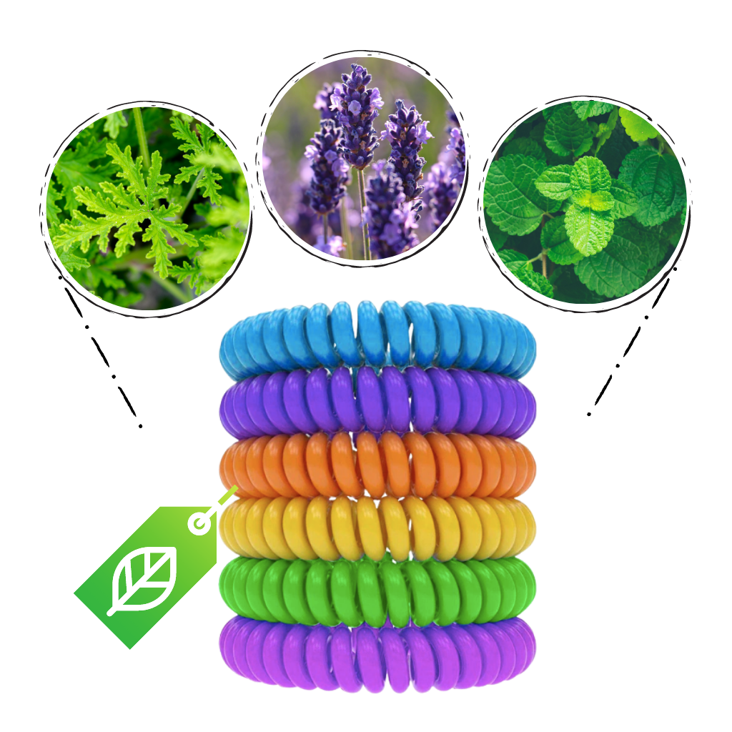 Pulseiras anti-mosquito Peralng, 10 peças, repelente natural sem DEET, ideal para camping e atividades ao ar livre para crianças e adultos.