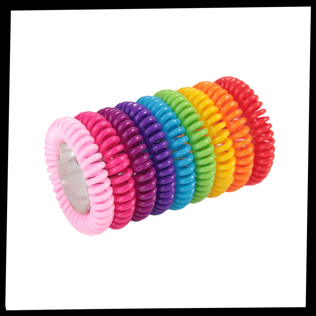 Pulseiras repelentes de mosquito sem DEET da Peralng, pacote com 10 unidades, ideais para camping e atividades ao ar livre.