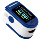 Oxímetro de pulso digital Thinkmax para dedo, monitor biométrico portátil com tela azul, medição de oxigenação e frequência cardíaca.