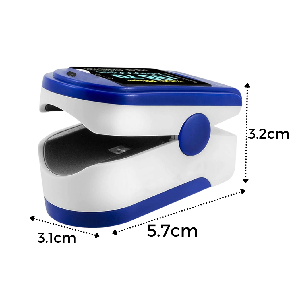 Oxímetro de pulso digital Thinkmax para dedo, monitor biométrico portátil com visor digital de fácil leitura.