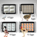 Incubador automático de ovos Yescomusa para até 35 ovos, com controle digital para criação eficiente de aves.