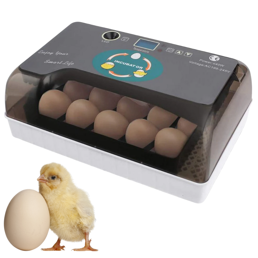 Incubadora automática de ovos Yescomusa, digital para incubação de diferentes tipos de aves, com painel de controle digital.