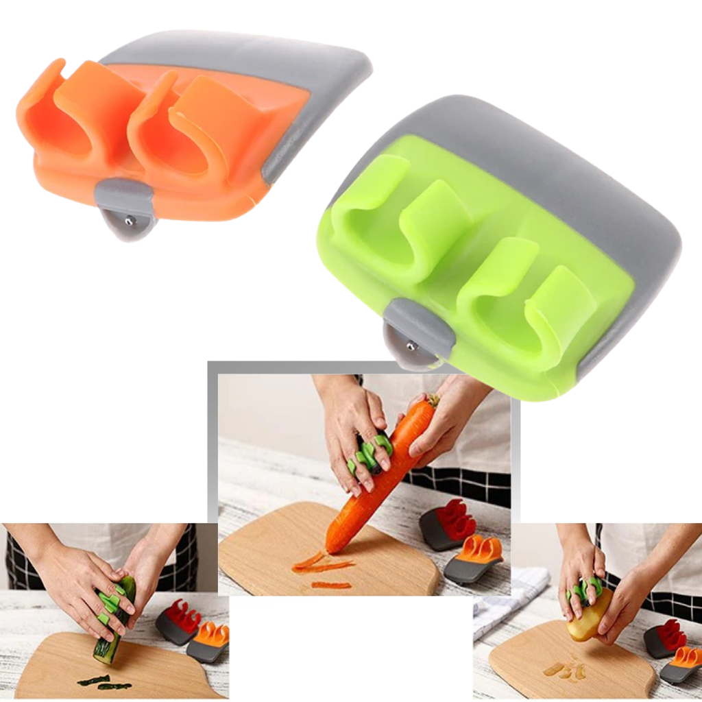 Descascador de frutas e legumes de dois dedos da Fansoubay, utensílio de cozinha para descascar alimentos facilmente.