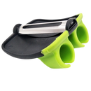 Descascador de frutas e legumes Fansoubay de dois dedos, utensílio de cozinha de cor verde claro.