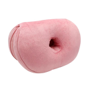 Almofada de assento dupla para os glúteos da marca Wisremt, confortável para cuidados das costas, na cor rosa claro.