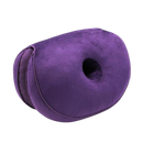Capa de assento dupla da Wisremt para cuidado das costas, almofada de assento confortável para as nádegas em roxo