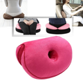 Almofada de assento dupla para as nádegas da marca Wisremt, confortável para cuidado das costas, vista de frente em imagem.
