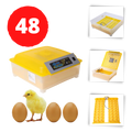 Incubador automático de ovos Yescomusa para 48 ovos, equipamento de criação com controle de temperatura e umidade.