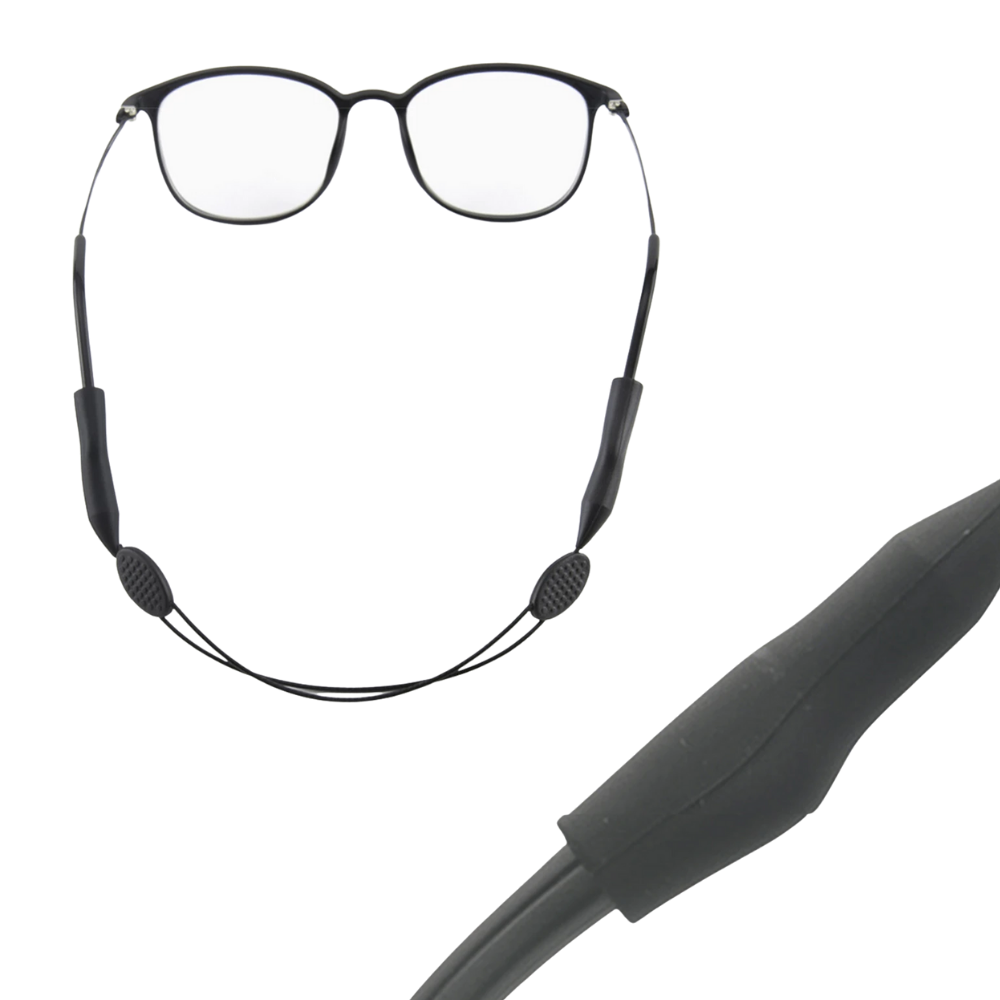 Cordon de cou réglable Homyl pour lunettes, en matériaux durables, permettant de maintenir confortablement les lunettes.