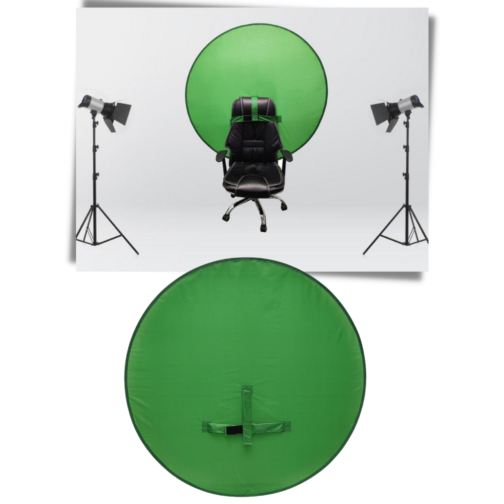 Fundo verde dobrável para cadeira, acessório de vídeo da marca Boobeauty, fácil de instalar e durável.