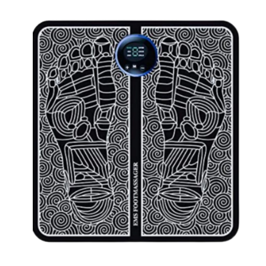 Tapete massage elétrico para os pés da marca Kzkr, com tecnologia EMS para cuidado relaxante dos pés.