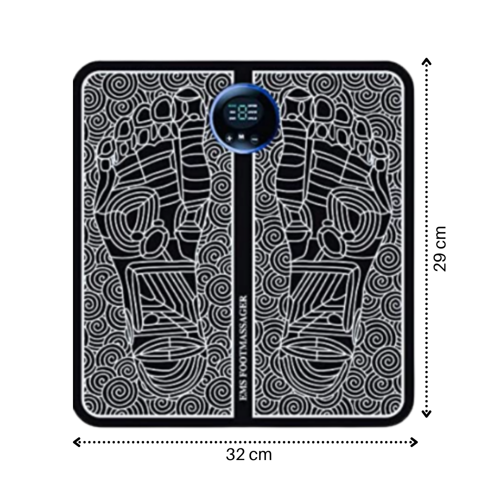 Tapete massageador de pés elétrico EMS da Kzkr, com design acolchoado para relaxamento e alívio da tensão nos pés.