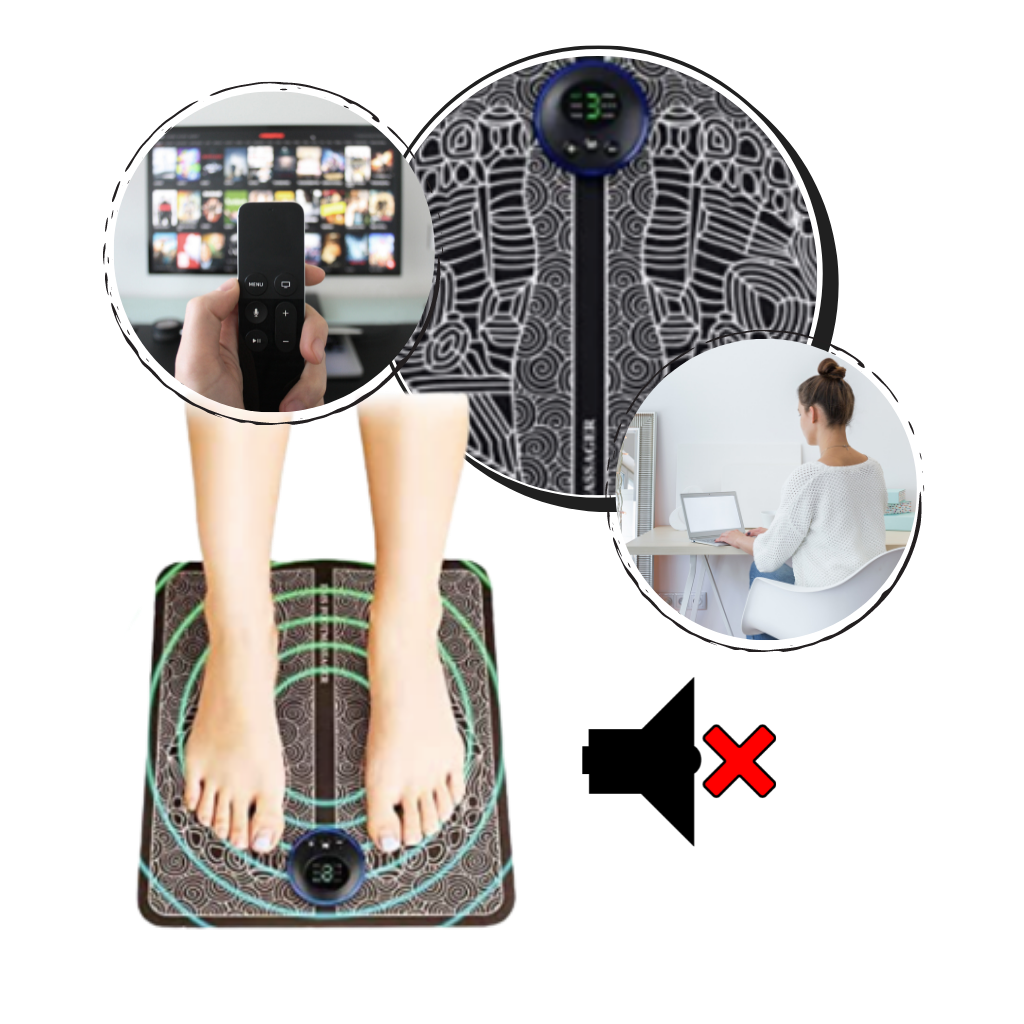 Tapete de massagem elétrica para pés Kzkr, com operação silenciosa, ideal para cuidado e relaxamento dos pés.