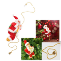 Decoração elétrica de Natal com Papai Noel escalando, marca Bagilaanoe, decoração festiva para temporada natalina.