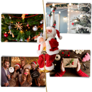 Decoração elétrica de Natal com Papai Noel escalando, marca Bagilaanoe, ideal para decoração de festas natalinas.