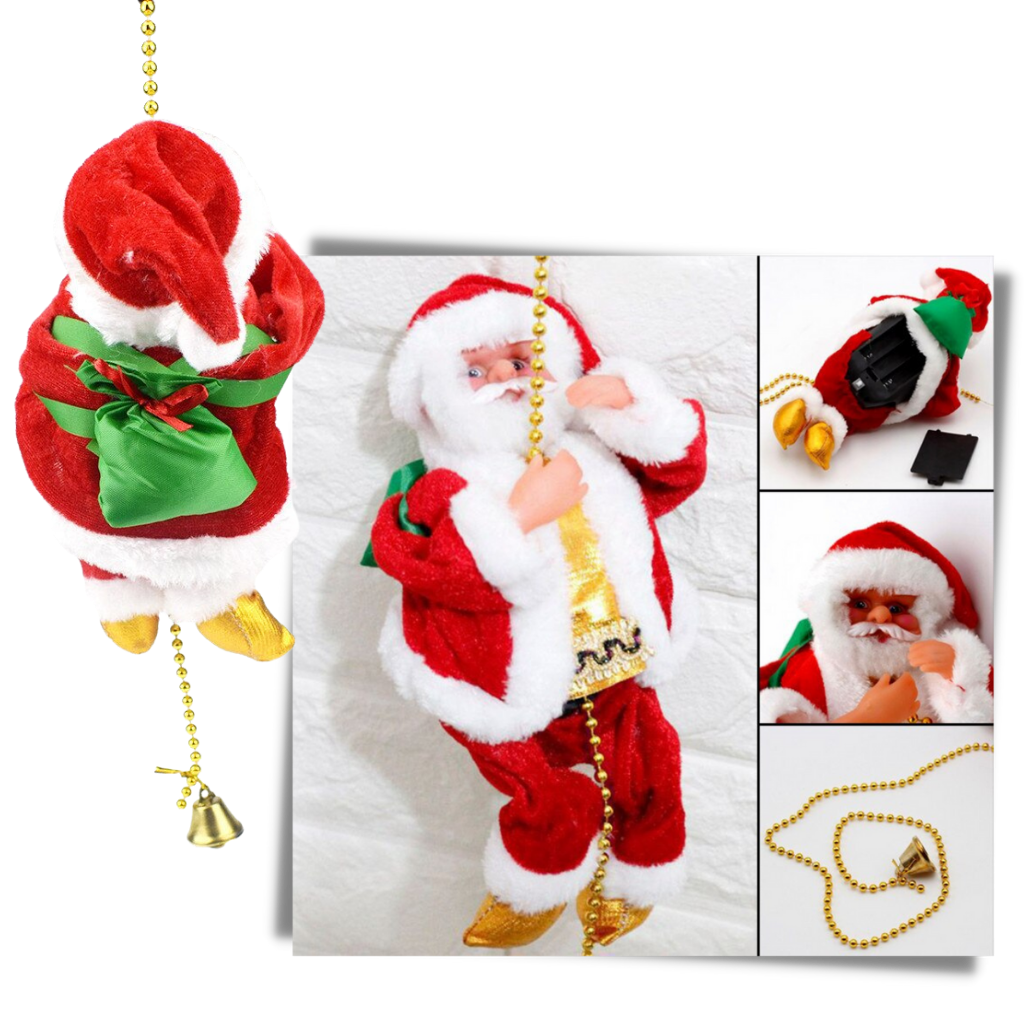 Decoração elétrica de Natal em forma de Papai Noel escalador da marca Bagilaanoe, feita com materiais de alta qualidade.