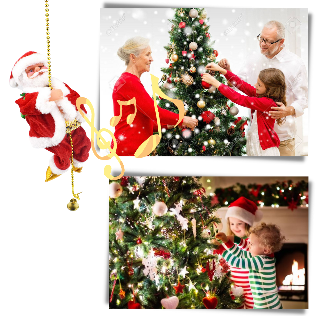 Décoration de Noël électrique en forme de Père Noël escaladant, décoration saisonnière de la marque Bagilaanoe pour la fête.