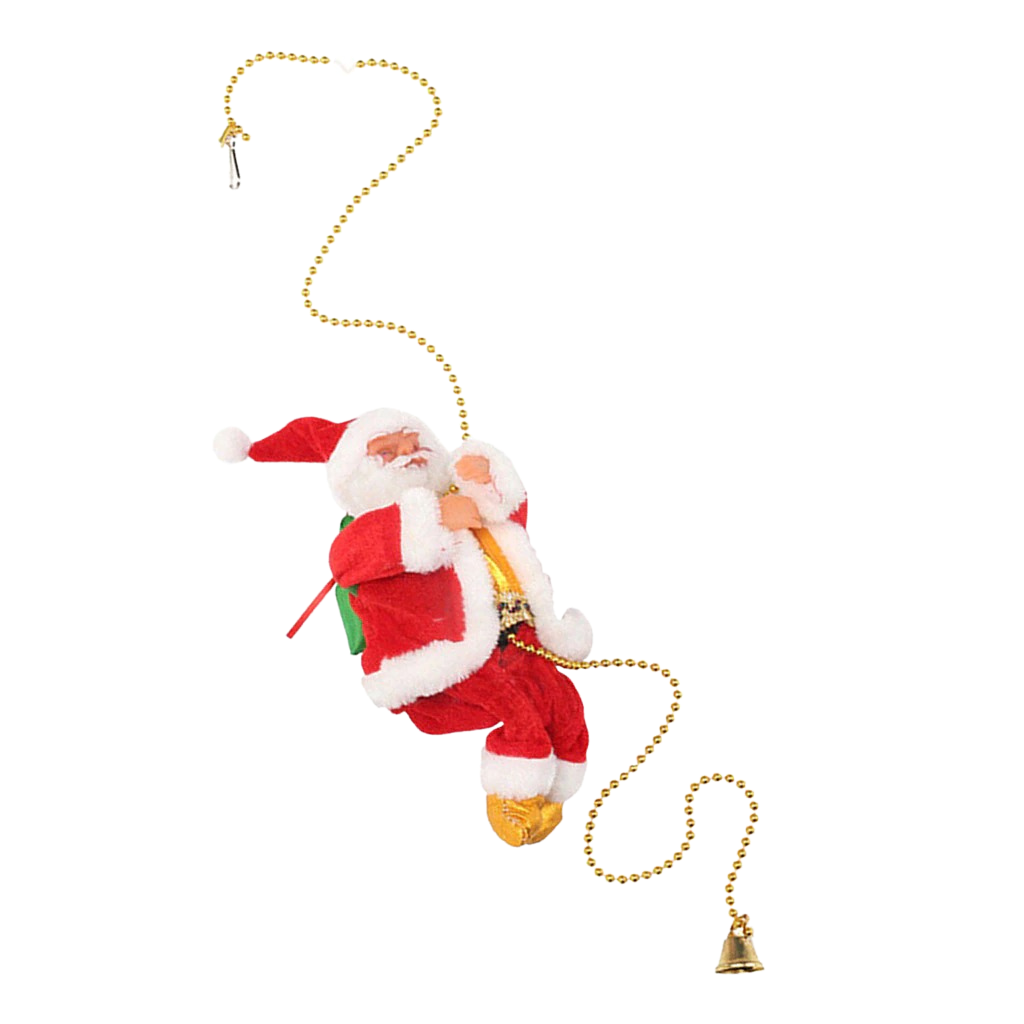 Decoração elétrica de Natal com Papai Noel escalando, marca Bagilaanoe, detalhes coloridos e festivos para o clima natalino.
