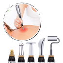 Caneta de acupuntura digital Netjett com diferentes cabeças de massagem para terapia de acupuntura eletrônica.