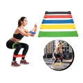 Faixa de resistência de látex Qsports para exercícios, ideal para treinos de musculação e fortalecimento para homens e mulheres.
