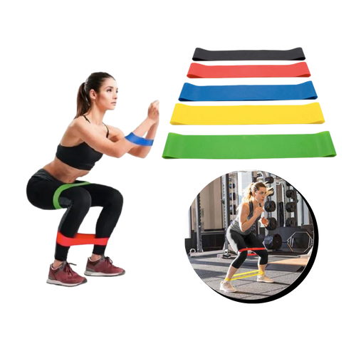 Faixa de resistência de látex Qsports para exercícios, ideal para treinos de musculação e fortalecimento para homens e mulheres.