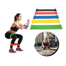 Faixa de resistência de látex Qsports para exercícios, ideal para treinos de musculação e fortalecimento para homens e mulheres.