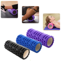 Rolo de espuma Black para exercícios de massagem, ideal para Pilates e yoga, mostrando textura lisa e tamanho compacto