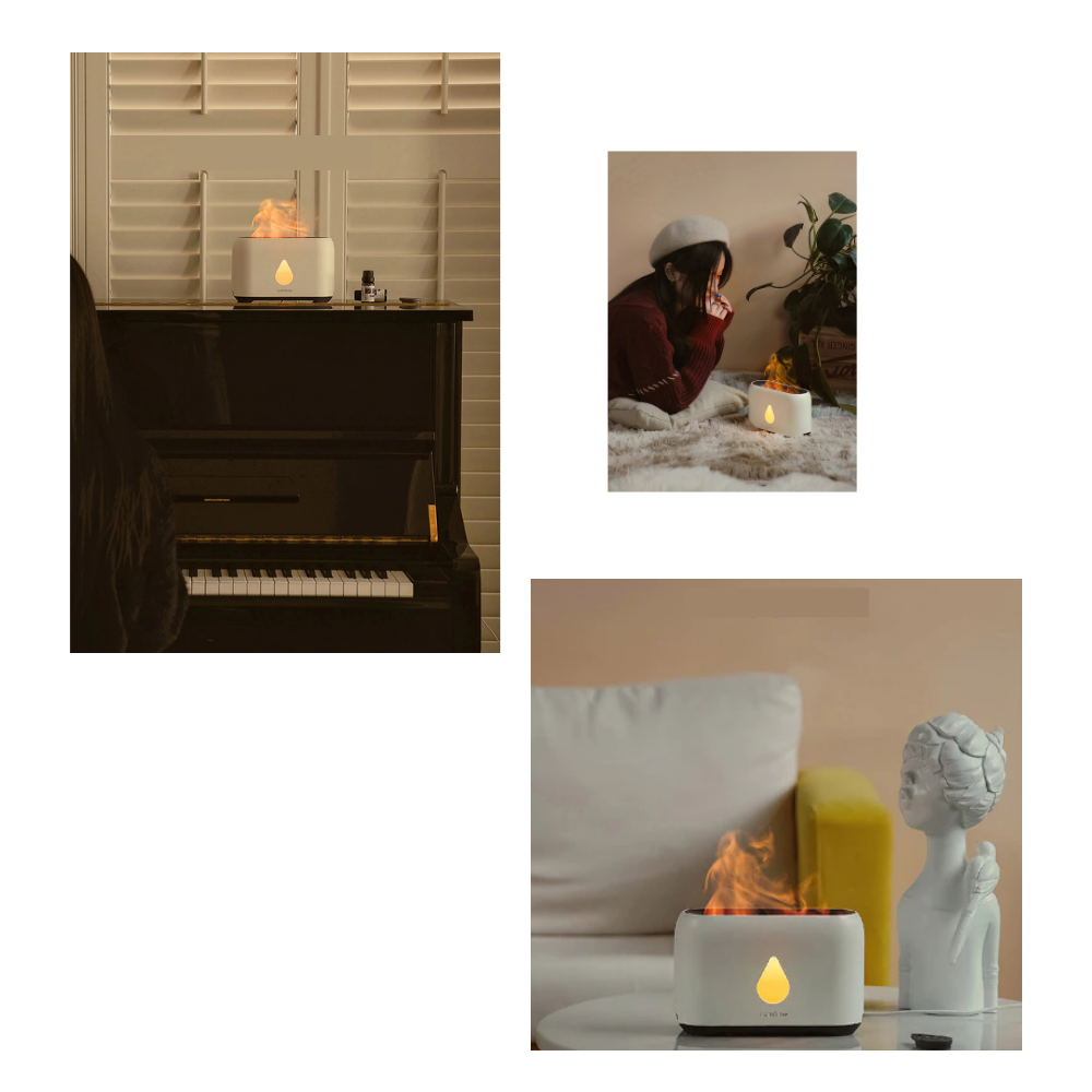 Acessório para umidificador Dlswds com efeito de chama, formando uma iluminação decorativa de fogo para ambientes.