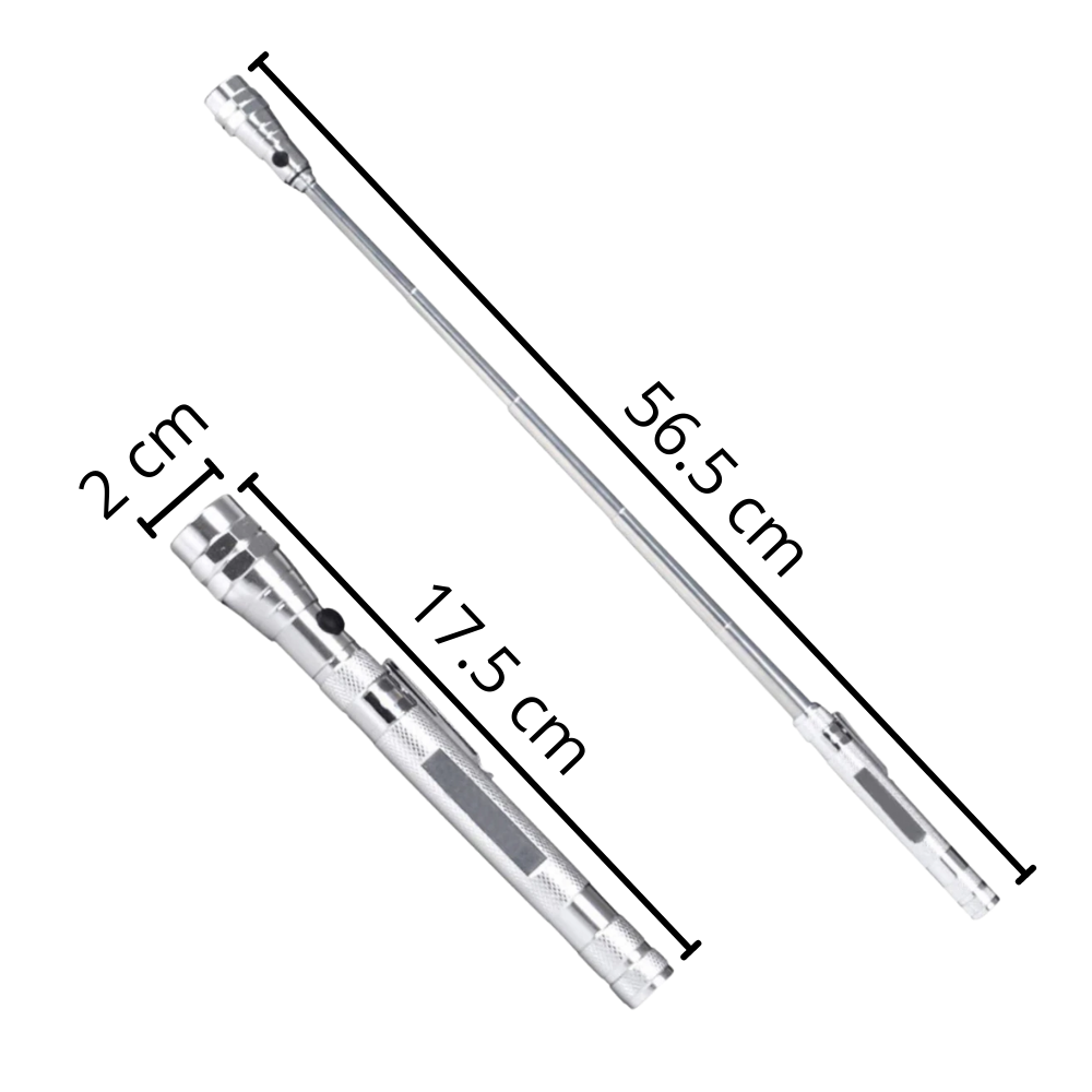 Lanterna de bolso LED magnética e telescópica da Enod, com foco ajustável e design compacto, ideal para atividades ao ar livre.