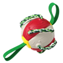 Disco de frisbee para cachorro da marca Cn, em cores vermelho e bege, acessório para brincar e treinar cães.