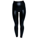 Calça de couro artificial preta de cintura alta da marca Manifique, estilo ajustado e moderno para looks elegantes.