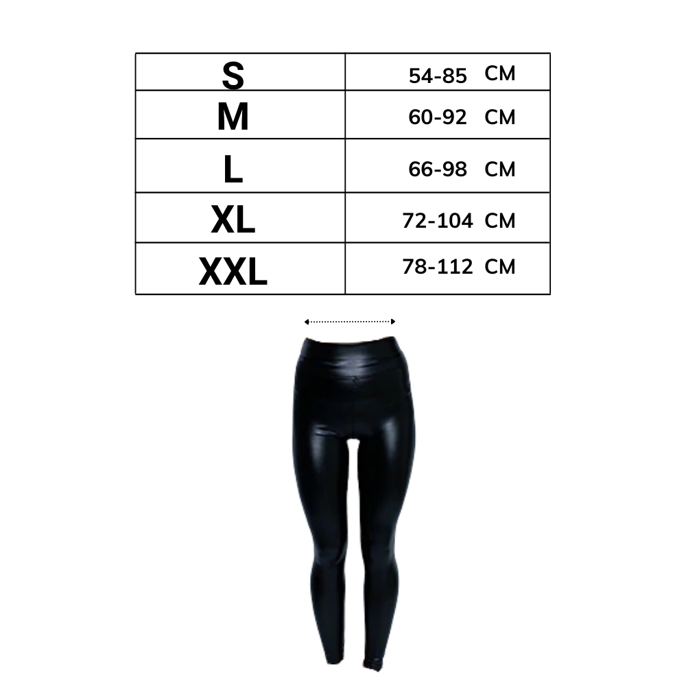 Pantalon de couro sintético de cintura alta da marca Manifique, com ajuste elegante e detalhe em couro artificial preto.